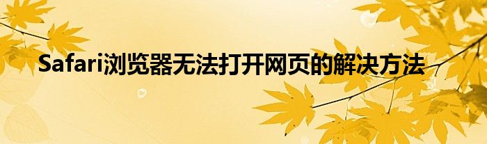 mac电脑safari浏览器无法打开网页（safari浏览器网页无法打开怎么办）